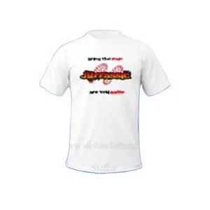 Maglietta bianca all'ingrosso della maglietta con anello 100% personalizzato del cotone filato del logo di stampa della maglietta per le camicie semplici da uomo ha stampato la maglietta nera bianca