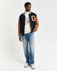 Veste universitaire de luxe pour hommes 100% coton fermeture à boutons 2 poches latérales Letterman Baseball College Bomber pour l'hiver - Product Image 6