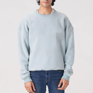 Sudadera con capucha de cuello redondo bordada de alta calidad para hombre, sudadera Unisex con logotipo personalizado 100% algodón Vintage en blanco, Sudadera con cuello redondo - Product Image 4