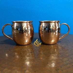 Pure Copper Hammered <b>Mug</b> with Brass Handle & Bottom Beer <b>Mug</b>-600 ML for Storage & Drinking Other Drinkware Barware Utensils - Product Image 2