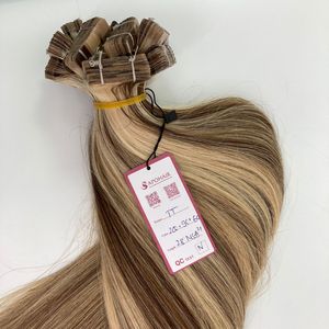 Vente en gros 28 pouces 100% vierge Remy bande de cheveux humains dans les extensions teints 12A qualité Style droit Machine Double trame de cheveux - Product Image 6