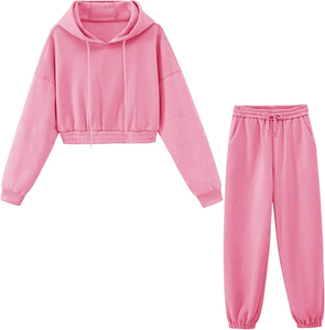 2025 Custom Logo Fall Women's <b>Oversize</b> <b>Jogger</b> Set Pullover Tracksuit Size Fleece Hoodie and Pants for Training and Winter - Product Image 3