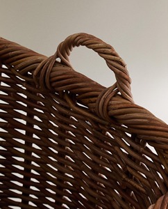 Ensemble de 2 paniers de rangement ronds en rotin naturel avec fonds coniques, écologiques, modernes et multi-usages - Product Image 6