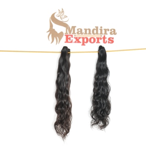 100% Remy pur jeune vierge naturel ondulé faisceaux de cheveux vendeur couleur noire fabrication indienne temple extensions de cheveux humains - Product Image 5