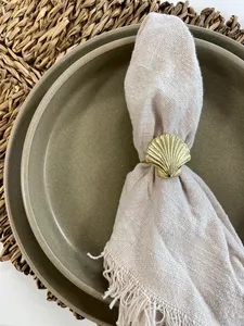 Heavy Duty Solid Brass Napkin Holder Great for Luxury Dining Sets Floral Brass Napkin Ring at Affordable Price - Product Image 3