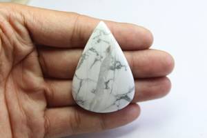 Top qualité 100% naturel poire forme Howlite lâche véritable fabrication de bijoux guérison pierres précieuses Cabochons au prix de gros en vrac OEM - Product Image 2