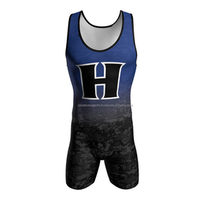 Lutte Singlet Spandex/Polyester 250g tissu lourd respirant antibactérien séchage rapide uniforme pour hommes adultes - Product Image 1