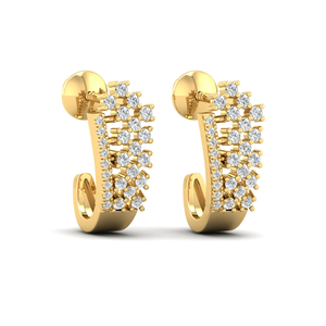 Boucles d'oreilles créoles uniques en argent 925 faites à la main 0.55CT coupe ronde Moissanite diamant bijoux élégants à vendre - Product Image 1