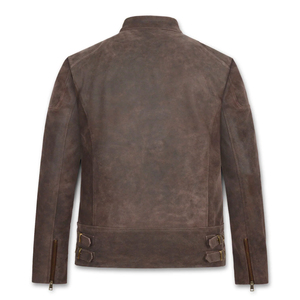 Vestes en cuir personnalisées avec logo, prix de gros, veste d'hiver de haute qualité, nouvelle mode, veste de motard en cuir véritable pour homme - Product Image 6