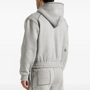 Alta calidad de gran tamaño de contraste Color Zip up Hoodies Hombres Streetwear Custom Fleece Baggy manga larga Pullover Hoodie Hombres - Product Image 4