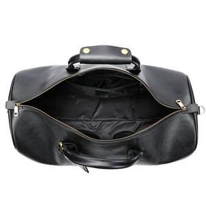 Bolsa de lona de cuero genuino de lujo del fabricante, bolsa de viaje de gimnasio Unisex con correa de cierre de cremallera, conjunto de estilo deportivo de patrón clásico - Product Image 1