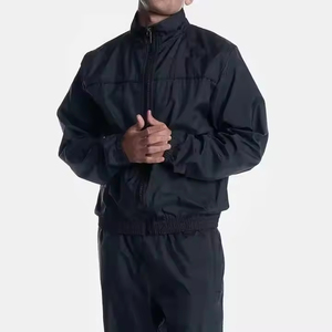Chándal cortavientos con capucha para hombre, ropa de calle de invierno para ciclismo y correr, 100% algodón a prueba de viento, servicio OEM - Product Image 2