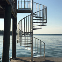 Offre Spéciale extérieur en fer forgé escalier en colimaçon intérieur en bois marche verre garde-corps escalier câble garde-corps escalier en colimaçon