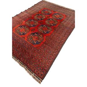 Alfombras de Lana Anudadas a Mano Kiaan, Diseño Geométrico Abstracto Rojo y Naranja, para el Hogar, Entrada, Pasillo, Rectángulo de 9x12, para Adolescentes - Product Image 2