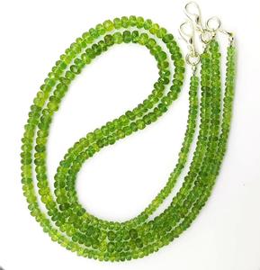 Botella Natural Apatita Verde 3 a 5 mm Tamaño Facetado Rondelle Beads 17 Pulgadas Collar - Product Image 1