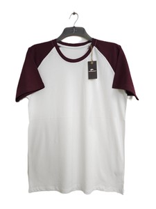 เสื้อยืดผ้าฝ้ายโพลีเอสเตอร์สำหรับผู้ชายผ้าถักสีพื้นแห้งเร็วระบายอากาศได้ดี - Product Image 4