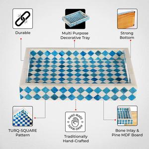 World Craft Impex MDF Bandeja de servicio con incrustaciones de hueso Tamaño y forma personalizados Bandeja de mesa de centro decorativa elegante Fabricante directo de la India - Product Image 4