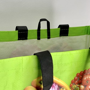Green Reusable Polypropylene Woven Shopping <b>Bag</b> with Vegetable Print <b>Medium</b> <b>Size</b> Tote for Groceries Shoulder Handle - Product Image 5