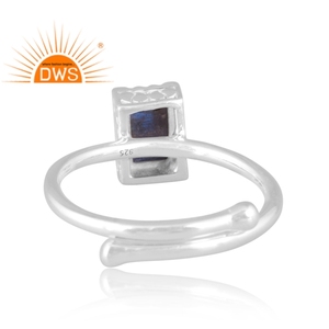 Best Quality Fine Sterling Silver Natural <b>Labradorite</b> Gemstone Stackable <b>Ring</b> Custom Jewelry Manufacturer - Product Image 4