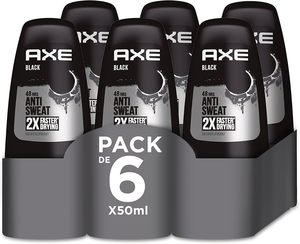 Desodorante en barra Axe Roll On Black para hombre, paquete de 6 x 50 ml - Product Image 1