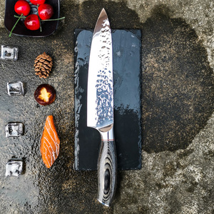 Couteau de chef professionnel de 8 pouces avec manche en bois de Pakkawood couteau de cuisine en acier inoxydable forgé allemand à haute teneur en carbone - Product Image 2