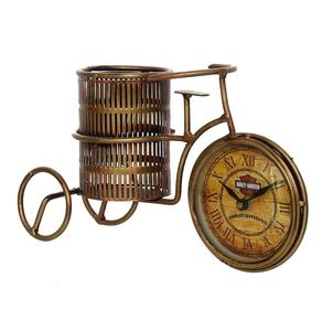 Antique <b>Pen</b> Holder With Clock <b>Pen</b> Holder for Office and Home Decoration Corporate Best <b>Gift</b> Gold - Product Image 1