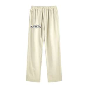 Pantalon de jogging ample et décontracté pour femme, 100 % coton, taille haute, couleur unie, poids lourd, style streetwear plat pour l'hiver - Product Image 5