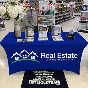 Quảng cáo bảng Bìa mở 3 mặt Khăn Trải Bàn chống nhăn tùy chỉnh thăng hoa Bảng ném cho thương hiệu hiển thị bàn - Product Image 6