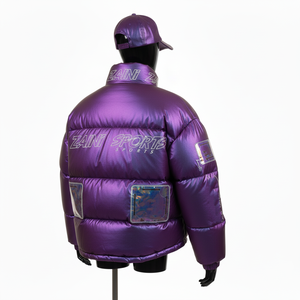 Veste matelassée surdimensionnée pour femmes, tissu en polyester brillant de qualité supérieure, panneaux matelassés GSM, logo réfléchissant personnalisé, veste matelassée pour femmes - Product Image 5