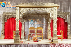 Jodha Akbar mandap ออกแบบโดย DST exports ติดตั้งง่ายการออกแบบที่สวยงามงานแต่งงานแบบดั้งเดิมของอินเดีย Mandap USA - Product Image 4
