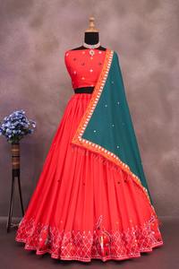 <b>Flared</b> Lehenga Choli for Women Chaniya Choli With Dupatta Gujarati Festive Dress Navratri Lehenga for Women Gift for Her - Product Image 5