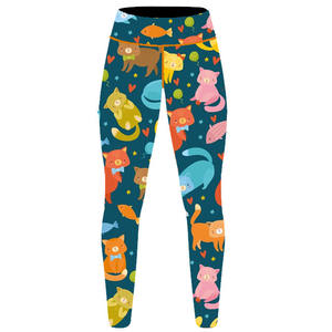 Leggings de yoga taille haute pour femmes, impression graphique de couleur unie, impression numérique d'écran de broderie par sublimation sur tissu tricoté - Product Image 4