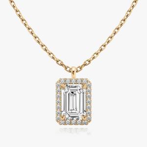Collier avec pendentif en diamant Moissanite personnalisable en argent sterling 925 Bijoux fins pour femmes avec design Halo - Product Image 1