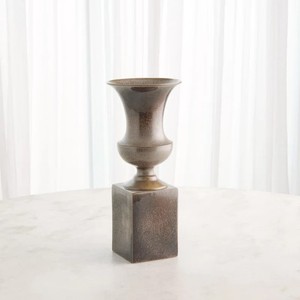 Florero de Metal, diseño de Pedestal clásico, aspecto antiguo, decorativo, hogar, oficina, centro de mesa, adorno - Product Image 2