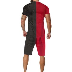 Conjunto de Camiseta y Pantalones Cortos Deportivos para Hombre, Estampado Animal, 100% Algodón, Transpirable, Holgado, Verano, Venta al Por Mayor, Económico, Personalizable - Product Image 2