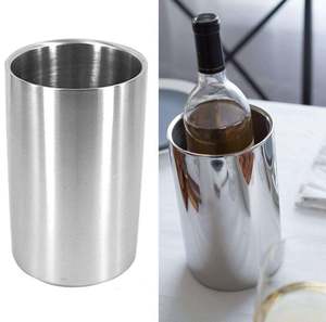 Heavy Quantity Supplied Stainless Steel Double Wall Wine <b>Bucket</b> Without Lid Keeping Beverages <b>Drinks</b> Can Cold For Long - Product Image 5