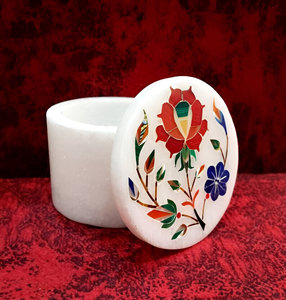 Caja de mármol tradicional con incrustaciones de trabajo, forma personalizada, decoración del hogar y regalo único para su artículo decorativo exclusivo - Product Image 5