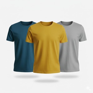 Camisetas de Hombre Modernas y Ajustadas de Manga Corta, Tejidas en Algodón y Fibra de Bambú, Cuello Redondo, Logotipo Frontal Vintage, Estilo Urbano, Primavera-Otoño - Product Image 4