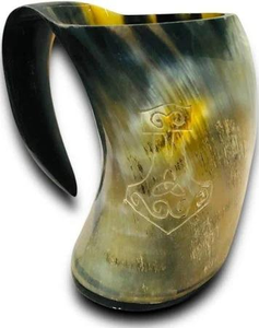 Chope à bière en corne de buffle de luxe artisanale de qualité supérieure, écologique, durable, personnalisable en couleurs et logo pour hommes - Product Image 2