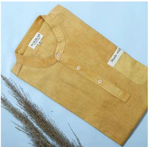 Vêtements pour adultes traditionnels indiens pakistanais pour hommes motif de Style solide ensemble de pantalons longs Kurta vêtements de fête décontractés occasions en soie - Product Image 1