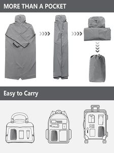 Chaqueta Impermeable Unisex, Cortavientos, Transpirable, Ecológica, Ligera, Plegable, para Correr, Senderismo, Ciclismo, Golf - Product Image 6