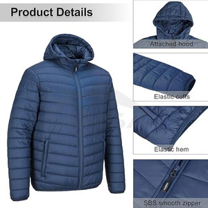 Chaqueta acolchada con aislamiento plegable para hombre al por mayor con capucha abrigo de invierno resistente al agua para senderismo, nieve, esquí marca personalizada - Product Image 6