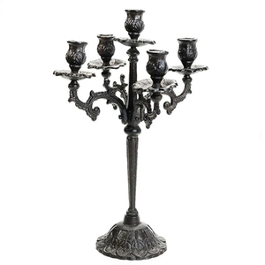Nouvelles tendances vente en gros d'usine fournit des événements de haute qualité 5 bras bougeoir en métal et candélabres noirs à bas prix - Product Image 5