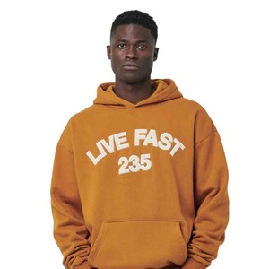 Sweatshirt à capuche décontracté en molleton lourd de 400g pour hommes, sweat-shirt personnalisé de haute qualité de couleur unie, technique d'hiver brodé - Product Image 2