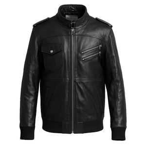 Concevez vos propres vestes en cuir à capuche, logo personnalisé, taille, vestes en cuir en gros, prix de gros, fermeture éclair, vestes en cuir de haute qualité pour hommes - Product Image 6