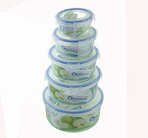 Conteneurs de préparation de repas en plastique, lot de 5 pièces avec couvercles à verrouillage rapide conteneurs de stockage des aliments en plastique sans BPA pour micro-ondes et lave-vaisselle - Product Image 1