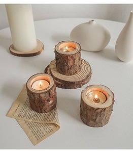 Portavelas artesanal único Artesanía de resina de madera Accesorio artístico para el hogar Pieza de Arte de resina decorativa - Product Image 1