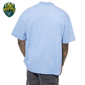 T-shirt en coton à col rond de style décontracté pour hommes T-shirt pour hommes de couleur unie T-shirt surdimensionné à épaules tombantes T-shirts de mode - Product Image 5