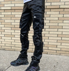 Pantalons de survêtement délavés à l'acide en gros, pantalons de survêtement pour hommes de haute qualité avec poches, logo personnalisé, pantalons de survêtement pour hommes - Product Image 3