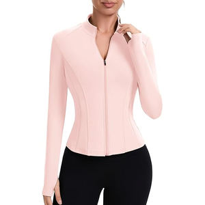 Veste légère et extensible pour femmes, haut de yoga athlétique, doux, fermeture éclair intégrale, vêtements d'entraînement confortables, mélange de nylon et d'élasthanne - Product Image 1